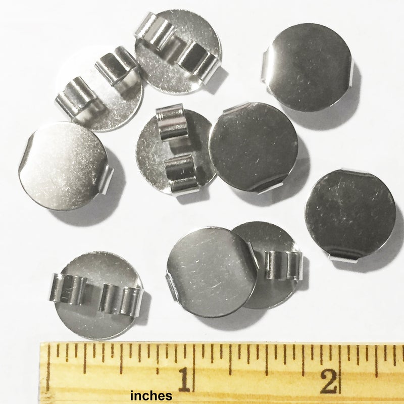 SeedBeadExplosion Blank Bolo Tie Round Slides Pack of 10 Silvertone 16mm - Image 2